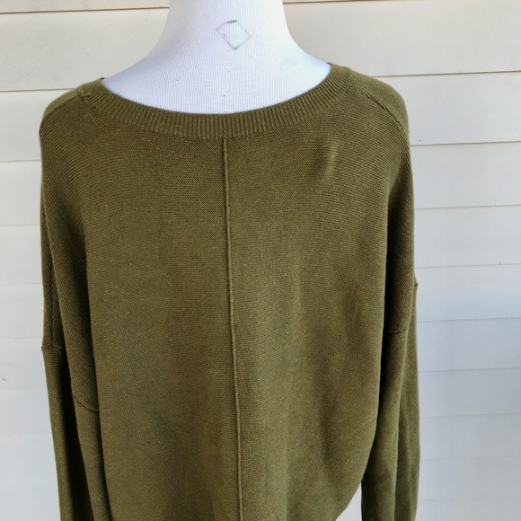 Women's J Jill  Olive Green Oversize Sweater Top - Picture 5 of 7